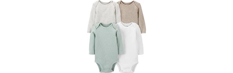 Simple Joys by Carter’s Baby Boys’ Long-Sleeve Thermal Bodysuits, Pack of 4