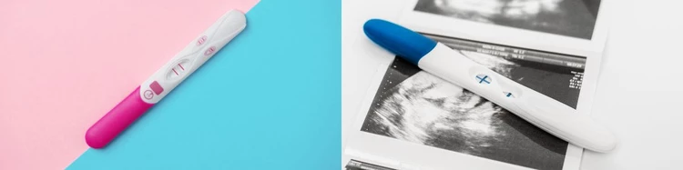 ¿Qué color indica una prueba de embarazo positiva? rosa o azul