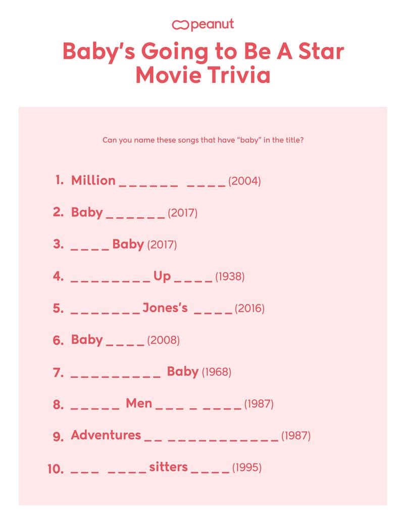 Free Printable Baby Shower Games - Baby’s Going to Be a Star