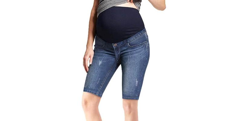 Hybrid & Company Women's Super Comfy Stretch Maternity Bermuda