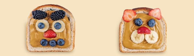 Tostadas con caritas graciosas desayunos para niños